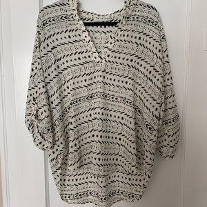 Gorgeous Lush Cream and Black Blouse